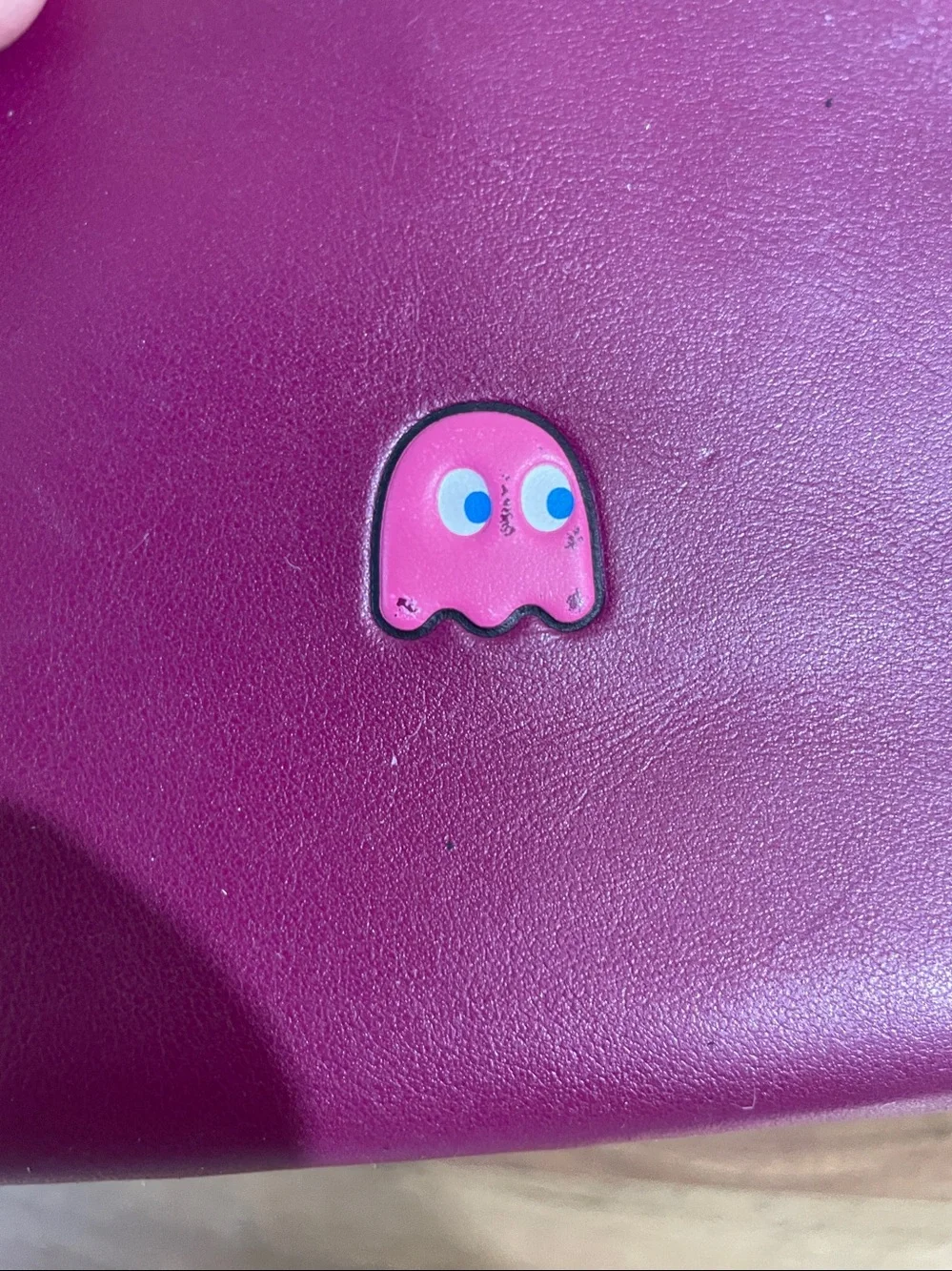 Coach Pac Man Colab Pink Leather Wristlet Zip Pouch Charm Clutch Retro Rare Y2K - Picture 12 of 12